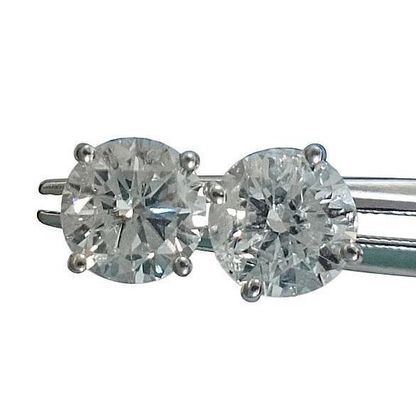 New Color Diamond Pair Round Stud Solitaire Earrings White Gold Price point Stud Earrings