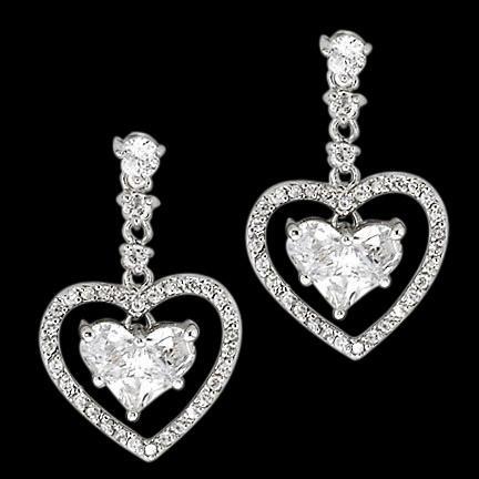 Carat Heart Natural Earth Mined Diamond Earrings Heart Style