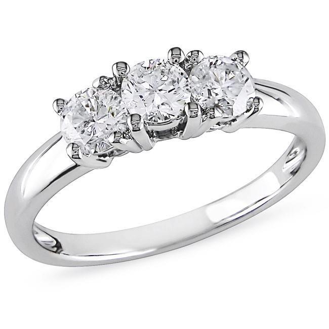 3 Carats Diamonds Wedding Ring Three Stone Round Cut Three Stone Ring
