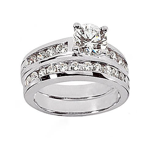 natural round diamond 3ct ring front view