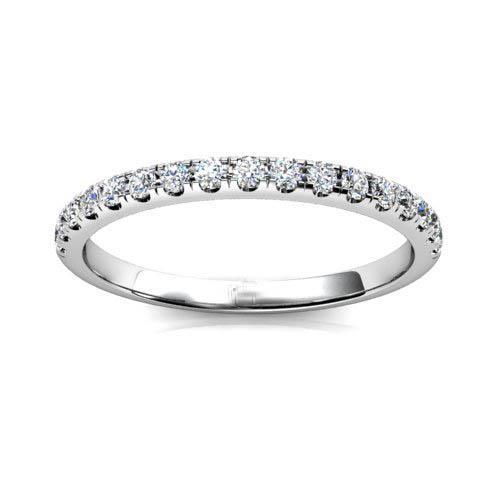 3 Ct Prong Set Round Diamond Half Eternity Band Ring White Gold 14K Eternity Band