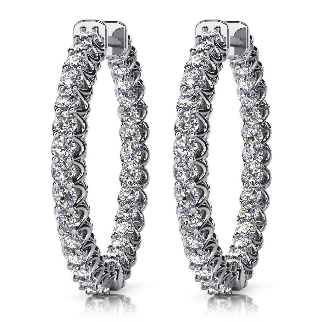 Ladies brilliant Round Brilliant Cut Diamonds Ladies Hoop Earrings