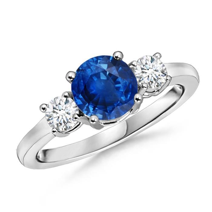 Weeding Sapphire And Diamonds Wedding Ring White Gold Gemstone Ring