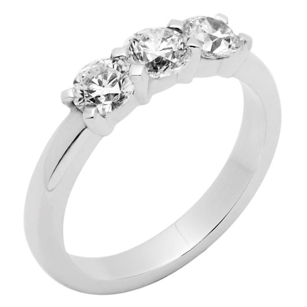 3 Stone Round Cut 2.25 Ct Diamonds Wedding Ring White Gold 14K Three Stone Ring