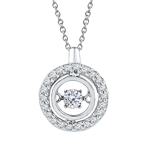 3.00 Carats Lab Grown Diamond Circle Pendant Necklace White Gold 14K