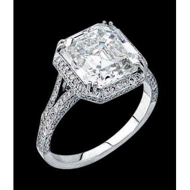 3.01 Cts. Radiant Lab Grown Diamond Ring Solitaire With Accents Ladies JewelryGold Diamond