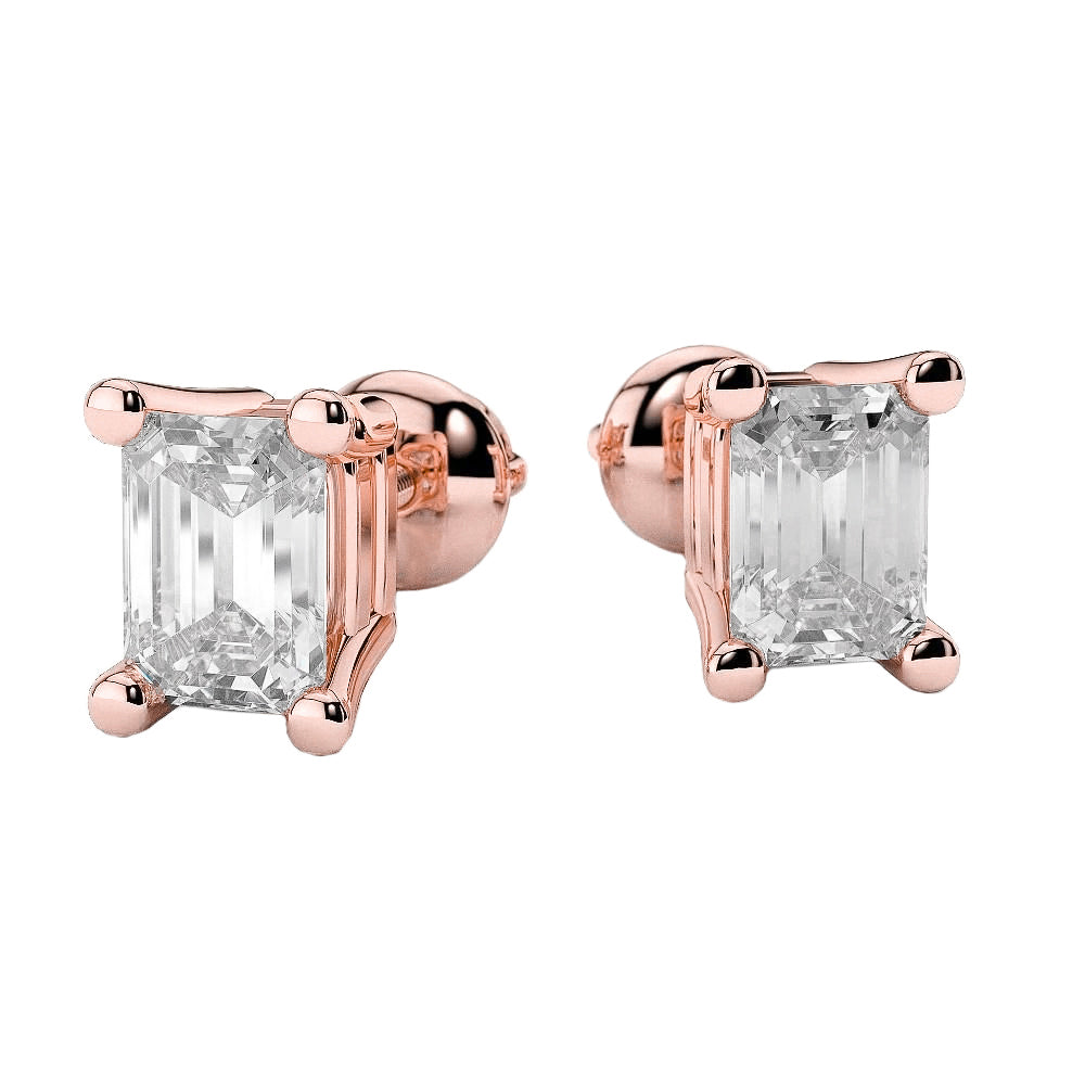 Princess Cut White Elegant Woman's Stud Earrings