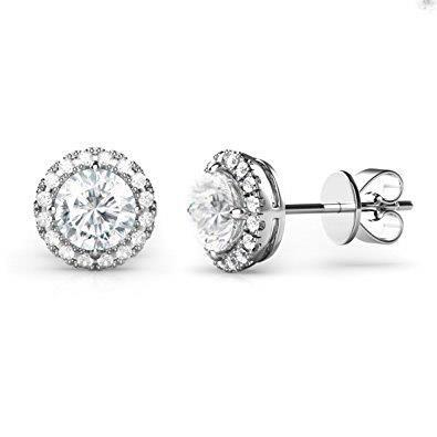 Brilliant Cut Sparkling Unique Lady’s Studs Halo Earrings