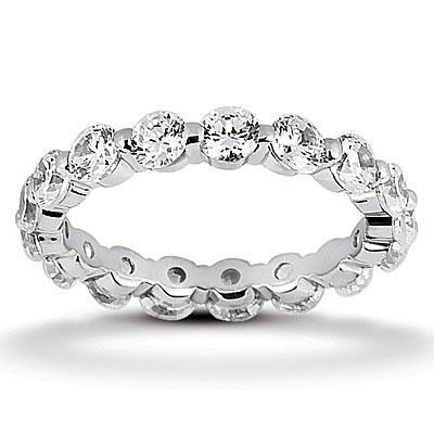 3.20 Carats 14K White Gold Round Diamond Eternity Engagement Band Eternity Band