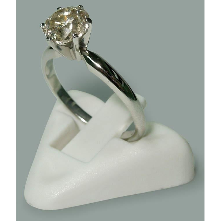 New Style Silver Color Unique Solitaire White Gold Diamond Anniversary Ring