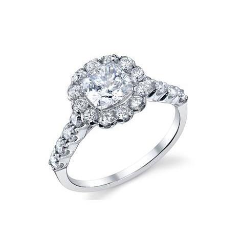 3.50 Ct Cushion And Round Cut Diamonds Anniversary Ring Halo Halo Ring