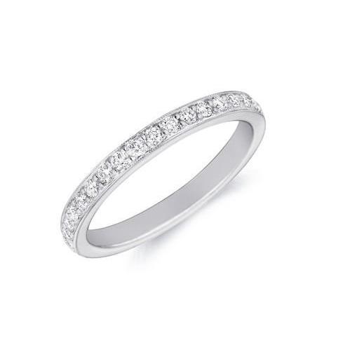 3.50 Ct Prong Set Round Cut Diamonds Eternity Wedding Band Gold 14K Eternity Band