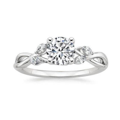 Round And Marquise Cut Diamonds Anniversary Ring White Gold