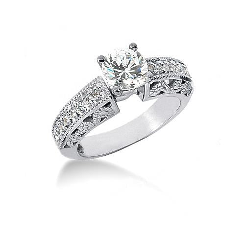 natural round diamond 1.95ct band side angle