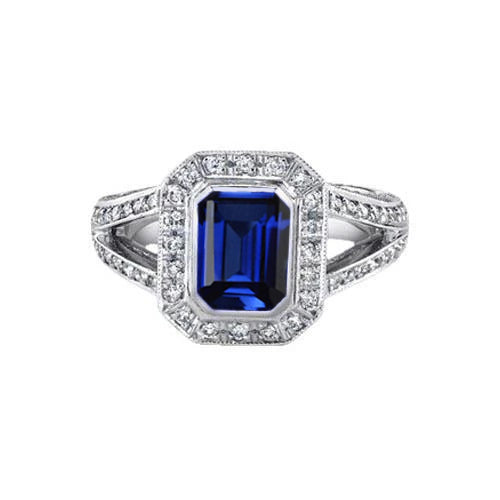 Ceylon Blue Sapphire Natural Earth Mined Diamonds 5.36 Carat Ring Gem-Stone New