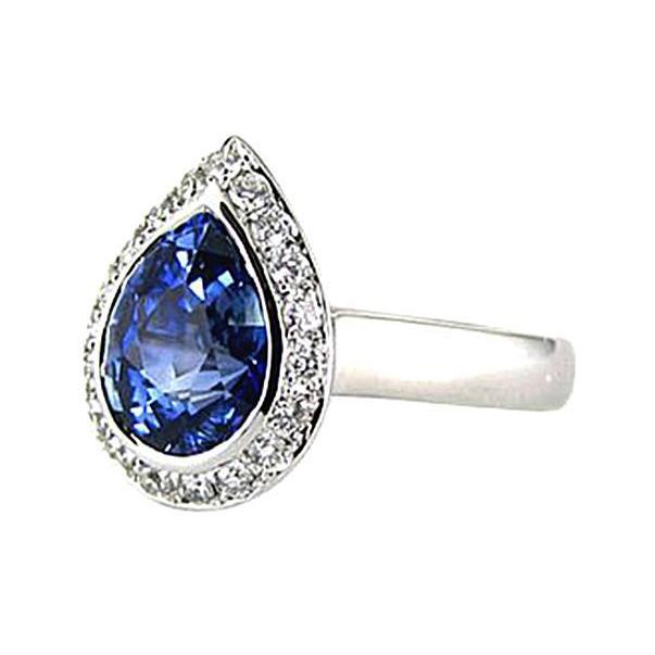 Unique Lady’s Diamonds Halo White Gold Anniversary Gemstone New Gemstone Ring