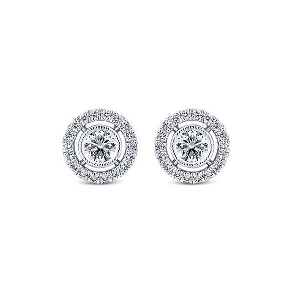 3.80 Carats Women Studs Earring Round Cut Diamonds Halo Halo Stud Earrings