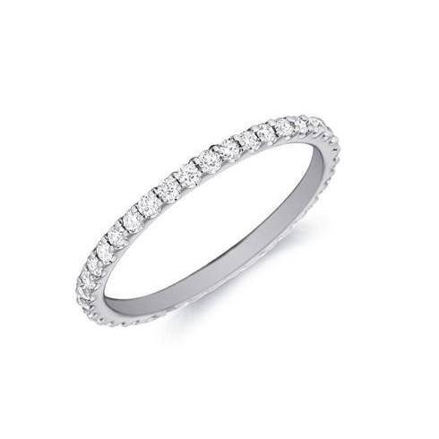 3.80 Ct Sparkling Diamonds Eternity Anniversary Band White Gold 14K Band