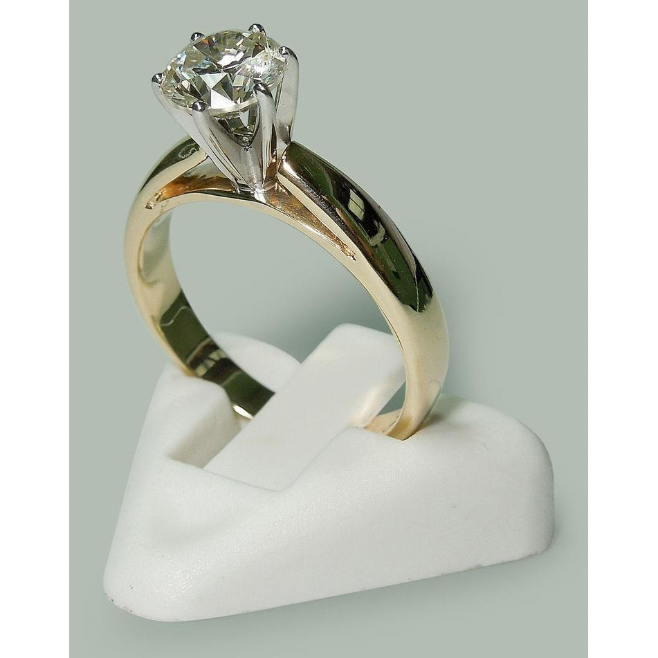 Yellow Sparkling Unique Solitaire White Gold Diamond Ring