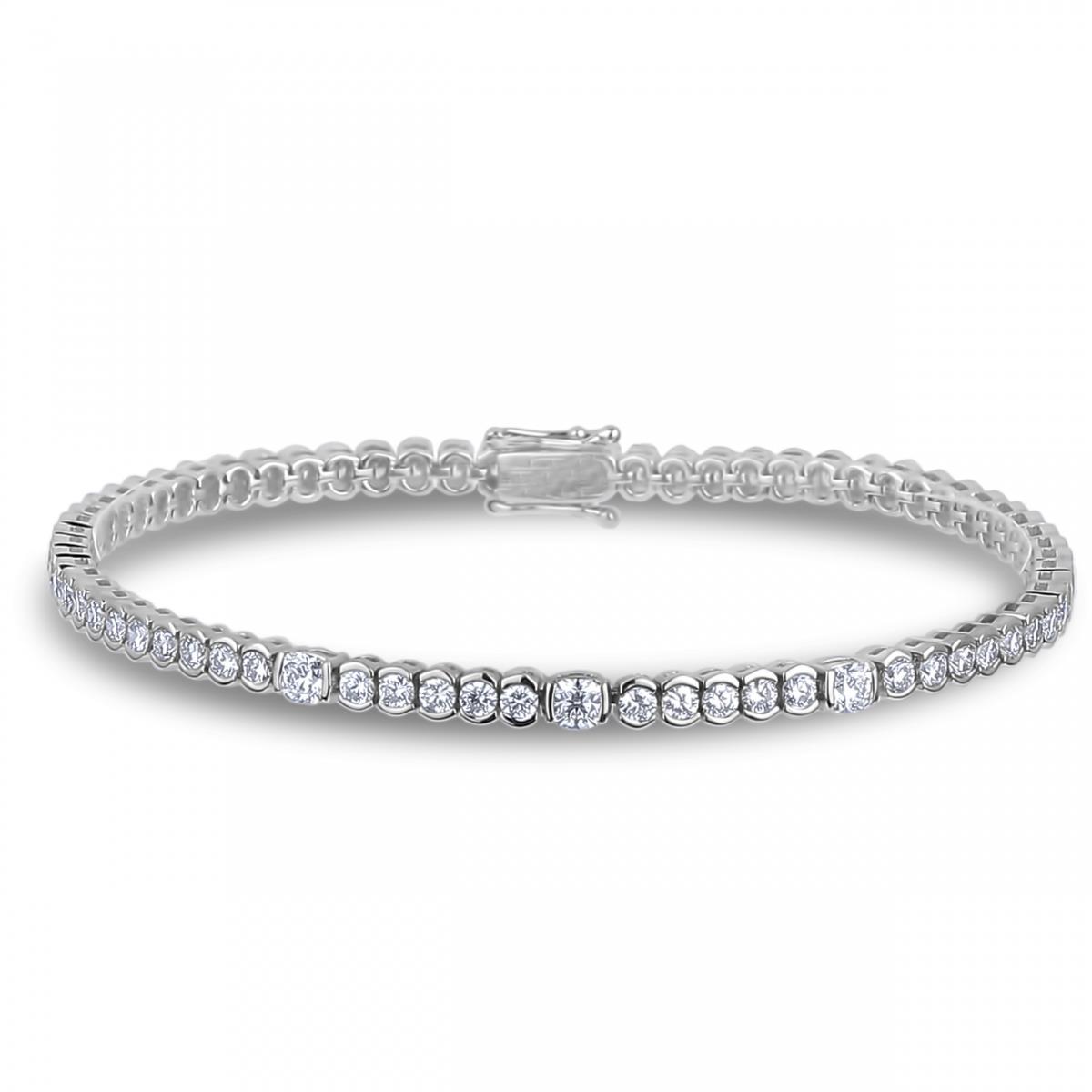 3.85 Carats Sparkling Diamonds Women Tennis Bracelet Gold White 14K Tennis Bracelet