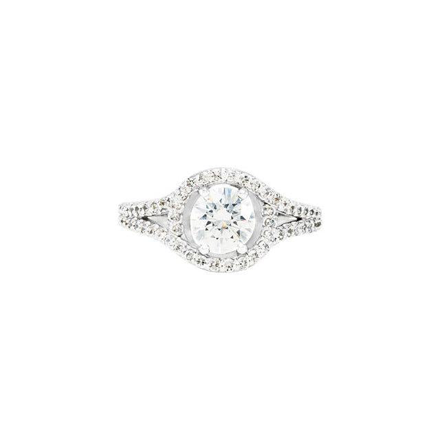Halo Ring 2.01 Carat Round Brilliant Halo Diamond Wedding Ring White Gold 14K