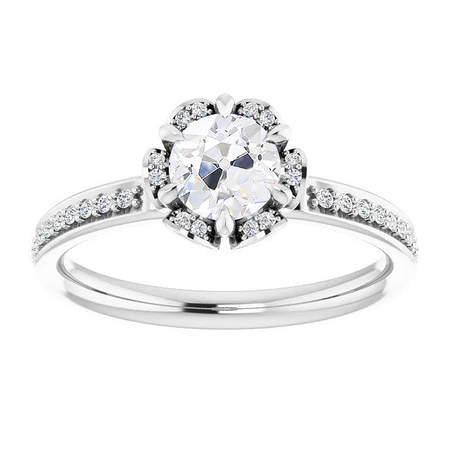 Halo Engagement Ring Old Miner Diamond Jewelry