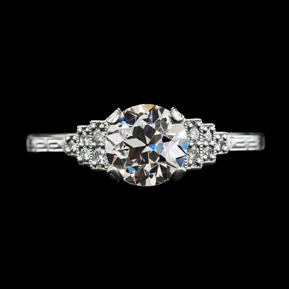 Round Old European Diamond Engagement Ring