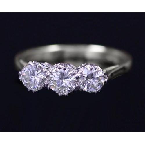 3 Stone Diamond Anniversary Ring 1.50 Carats Jewelry