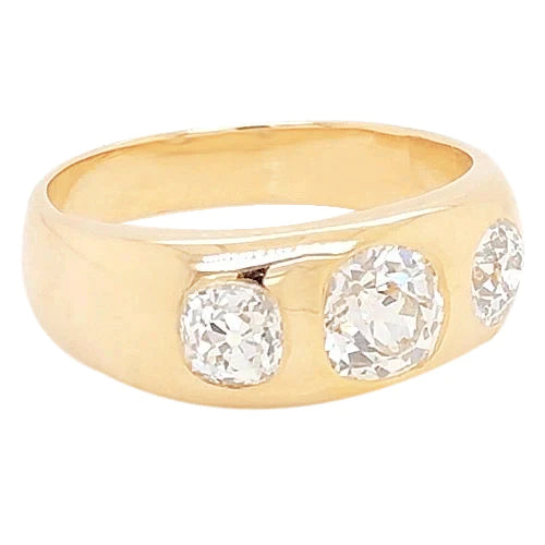 3 Stone Gypsy Diamond Wedding Band 2 Carats Old Miner