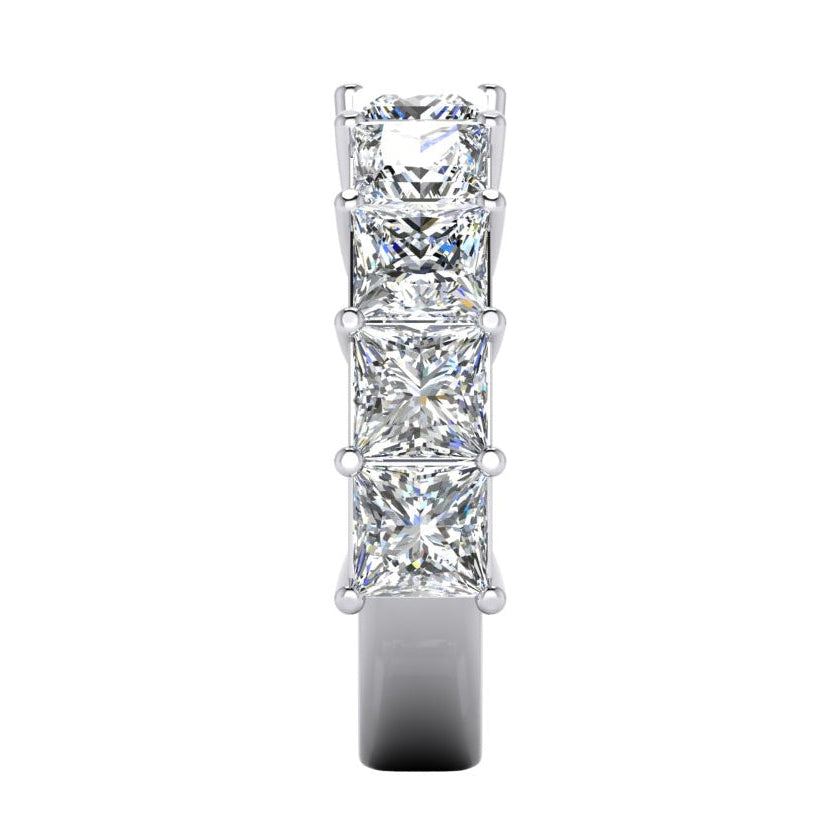 3/4 Princess Eternity Diamond White Gold Band Prong Set