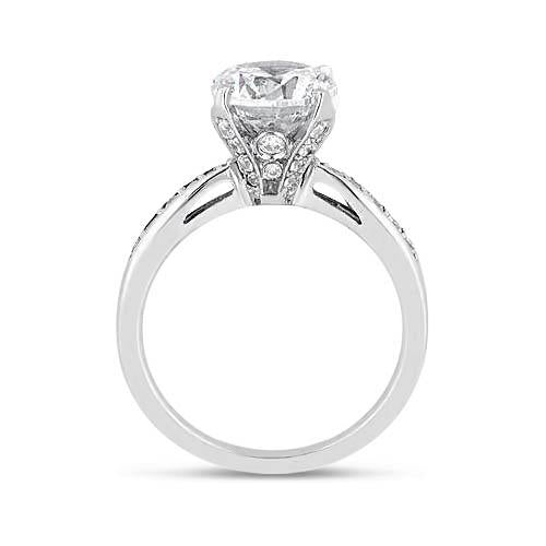 New High Quality Wedding Solitaire Ring with Accents White Gold Diamond