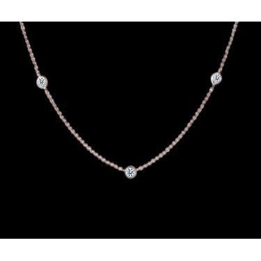 4 Carats Yard Diamonds Necklace Pendant Rose Gold Yards Of Diamonds Pendant