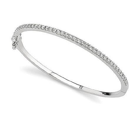 4 Ct Round Cut Diamonds Bangle Bracelet 14K White Gold Bangle