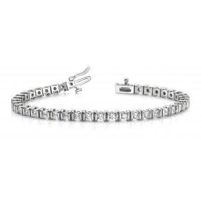 4.40 Carats Round Lab Grown Diamond Tennis Bracelet White Gold 10K