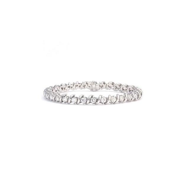 4.50 Ct Round Brilliant Lab Grown Diamond Tennis Bracelet Solid White Gold