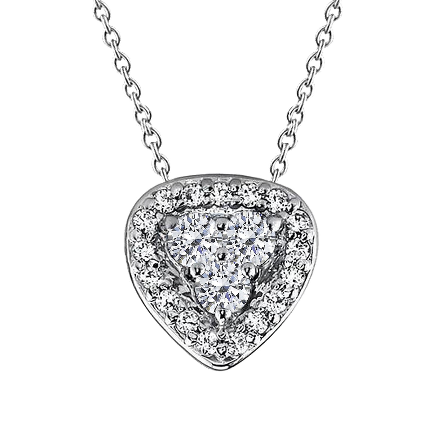 4.70 Carats Sparkling Lab Grown Diamonds Pendant Necklace With Chain Gold 14K