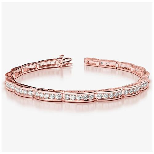 4.70 Carats Round Brilliant Cut Lab Grown Diamonds Bracelet Rose Gold