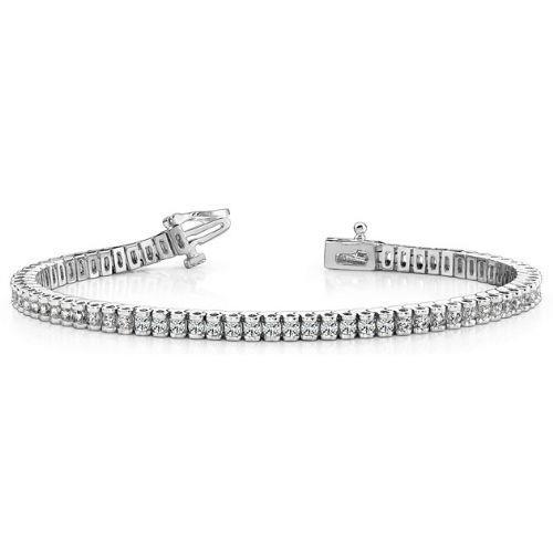 4.75 Carats Round Small Lab Grown Diamond Tennis Bracelet White Gold 10K