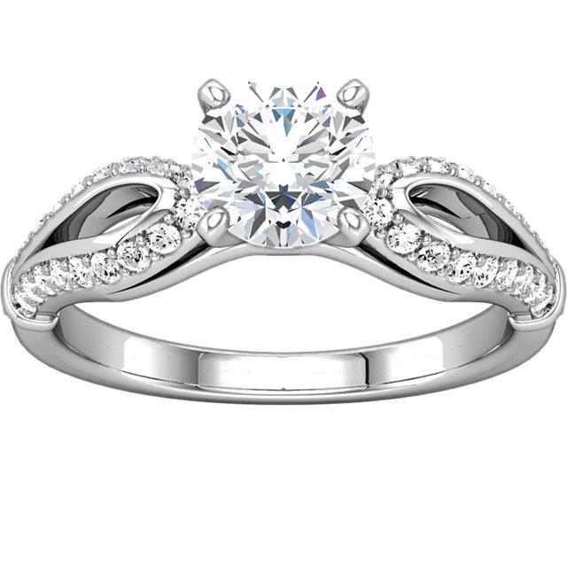 Round Diamond Engagement Ring 1.90 Carats White Gold 14K