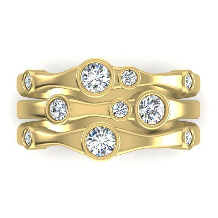 Diamond Fancy Ring 1.10 Carats 14K White Men's New