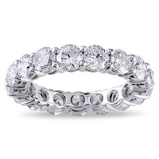4.25 Ct Sparkling Diamonds Eternity Wedding Band 14K White Gold Eternity Band