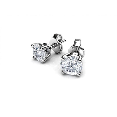 Diamonds Stud Earrings Women Gold White Stud Earrings