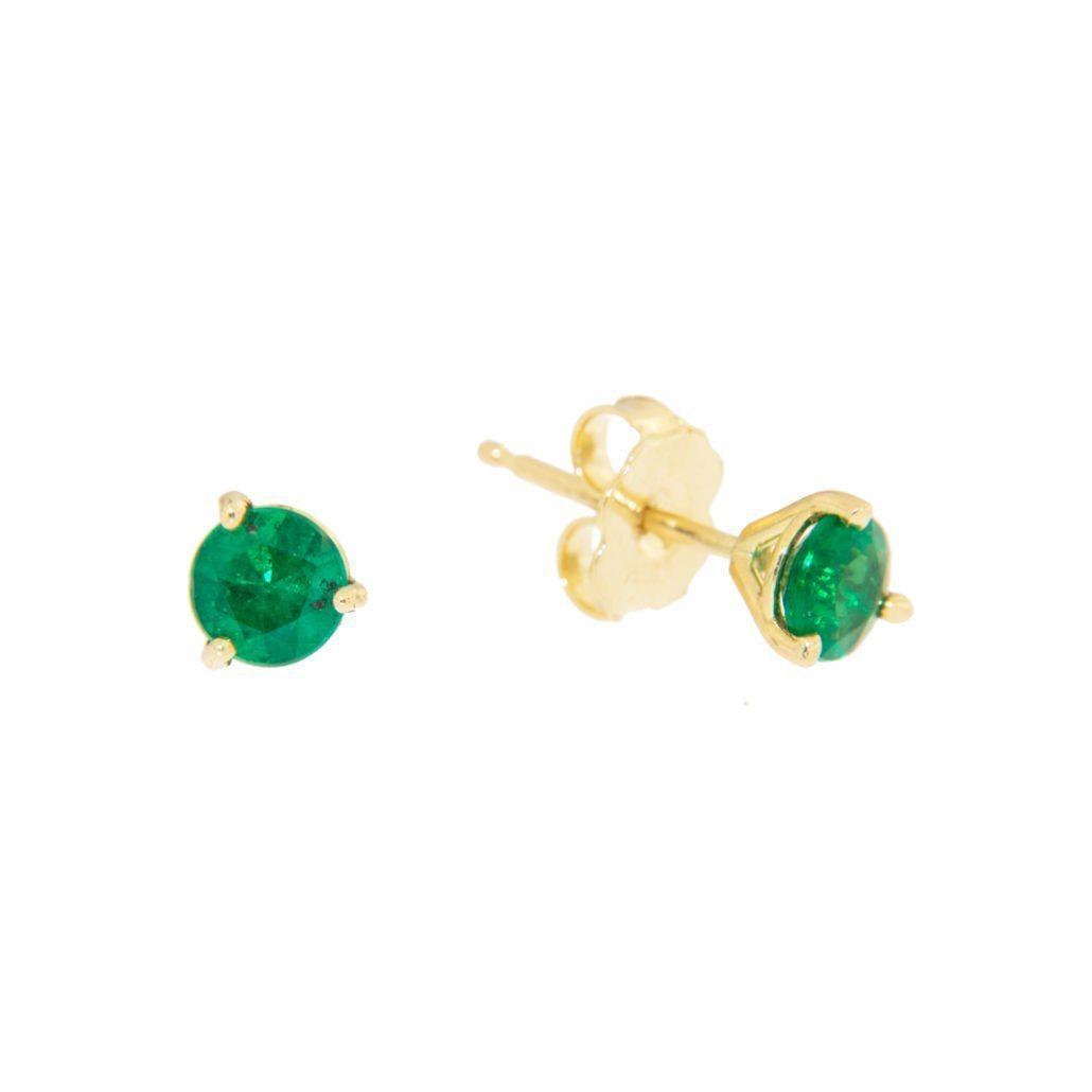 Sparkling Unique Green Emerald Round Cut Stud Earring Gemstone Earring