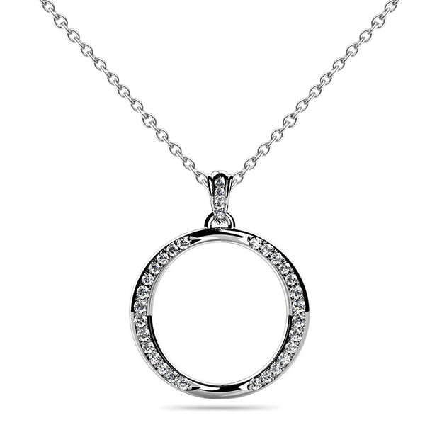 4 Ct Gorgeous Round Cut Natural Earth Mined Diamonds Circular Pendant Necklace White Gold