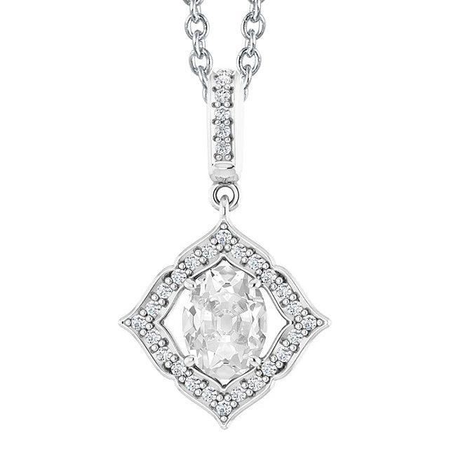 Halo Oval Old Miner Diamond Pendant