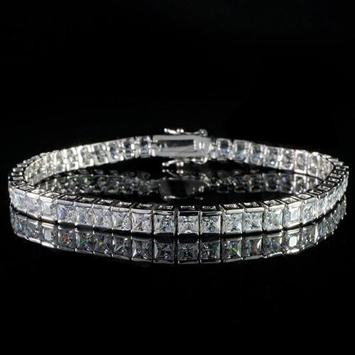 10 Ct Princess Cut Diamond Tennis Bracelet Solid Gold Fine Jewelry Tennis Bracelet