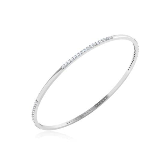 5 Ct Round Cut Diamonds Women Bangle 14K White Gold Bangle