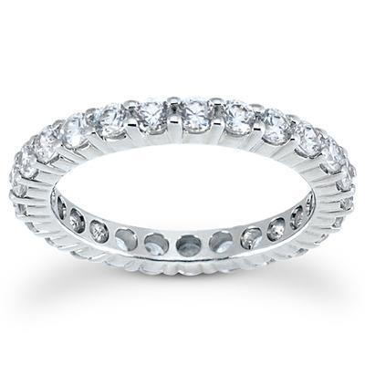 5 Ct Round Prong Set Diamond Eternity Ladies Band Ring Solid Gold 14K Eternity Band