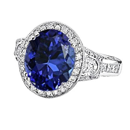 Best Amazing Oval Tanzanite Diamond Engagament Ring Gold White