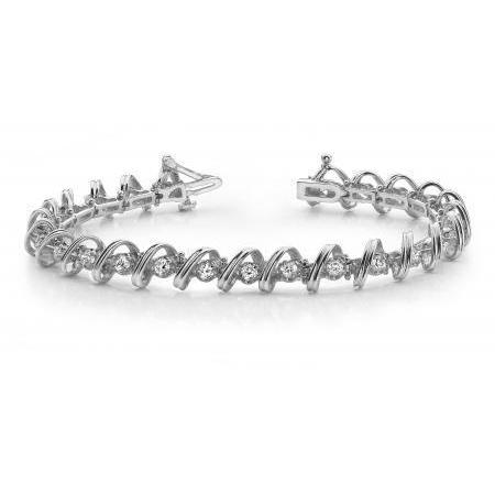 5.00 Carats Diamonds Fancy Tennis Women Bracelet 14K White Gold New Tennis Bracelet